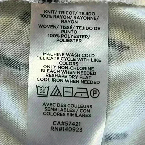 LOFT Women’s Blouse / Top Sz M Cream and Black Multi-Media Polyester and Rayon - Picture 7 of 9